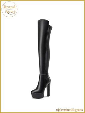 Women's Thigh High Over the Knee Boots Block Heel Platform Faux Leather